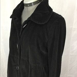 French Cuff Black corduroy high waisted coat